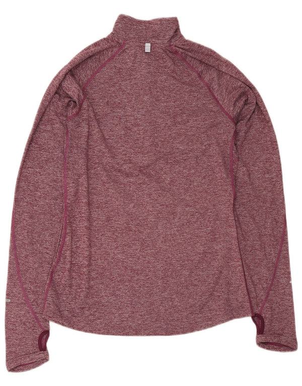 Nike Haut de survêtement Dri Fit pour femme UK 10 Petit Bordeaux moucheté