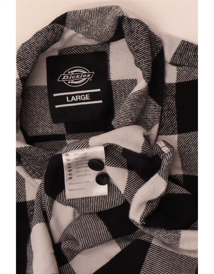 Dickies Chemise en flanelle pour homme Large en coton vichy noir