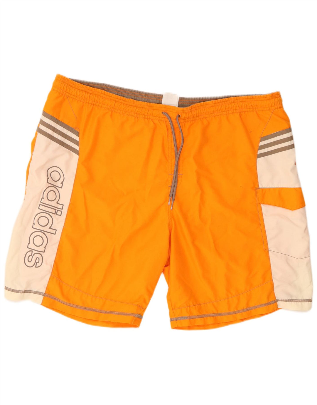 Adidas Short de bain graphique pour homme 2XL Orange Colourblock Polyester
