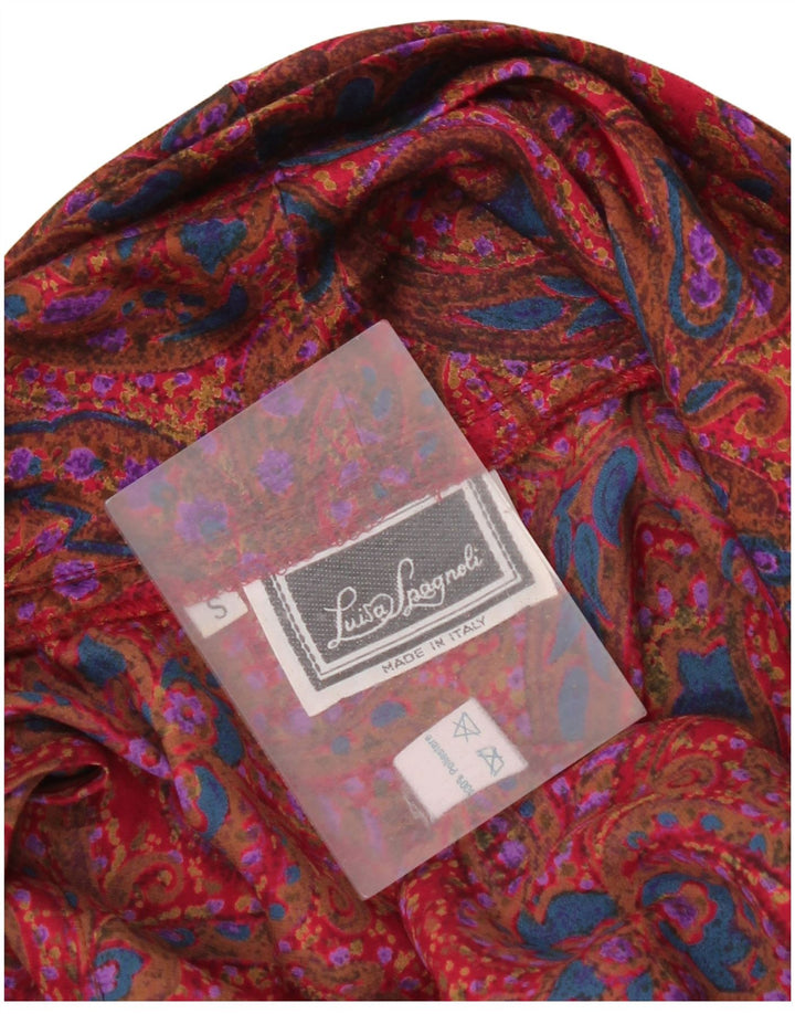 Luisa Spagnoli Chemisier Femme UK 10 Petit Rouge Paisley Polyester