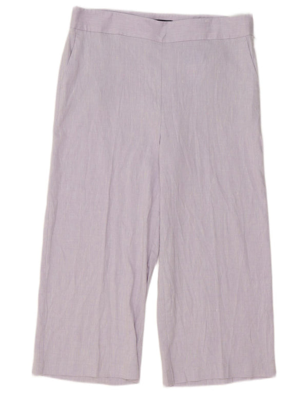 Marks & Spencer Pantalon capri à jambe large pour femme UK 14 Large W34 L22 Violet