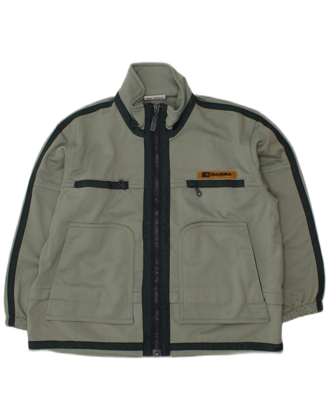 DIADORA Veste de Survêtement Garçon 5-6 Ans Vert Colourblock Polyester