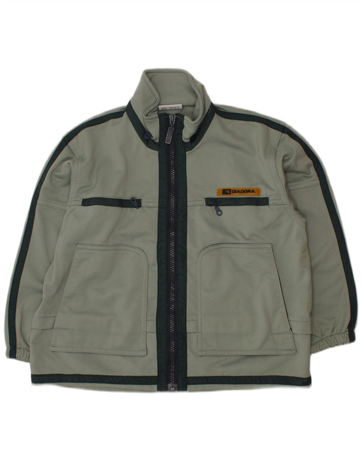 DIADORA Veste de Survêtement Garçon 5-6 Ans Vert Colourblock Polyester