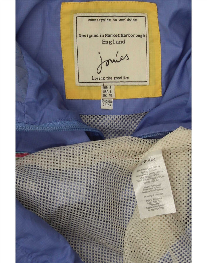 Joules Veste de pluie surdimensionnée à capuche pour femme UK 10 Small Bleu Polyester