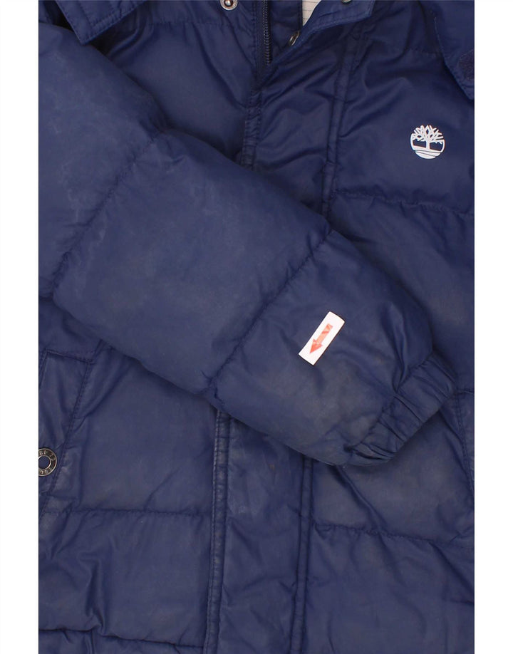 Timberland Veste matelassée à capuche pour garçon 4-5 ans Bleu marine Polyester