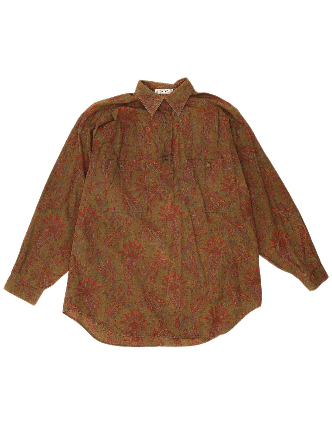 Calbros Chemise pull surdimensionnée pour femme IT 44 en coton cachemire kaki moyen