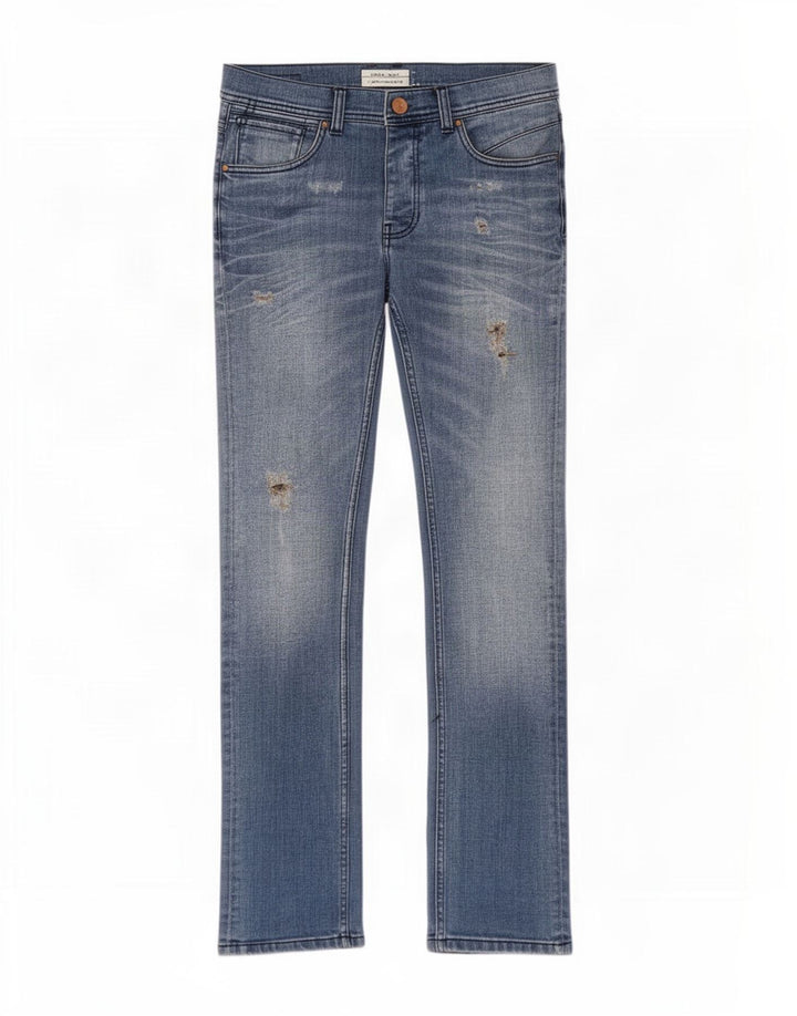 Zara Jean slim vieilli pour homme EU 38 Small W30 L32 Bleu
