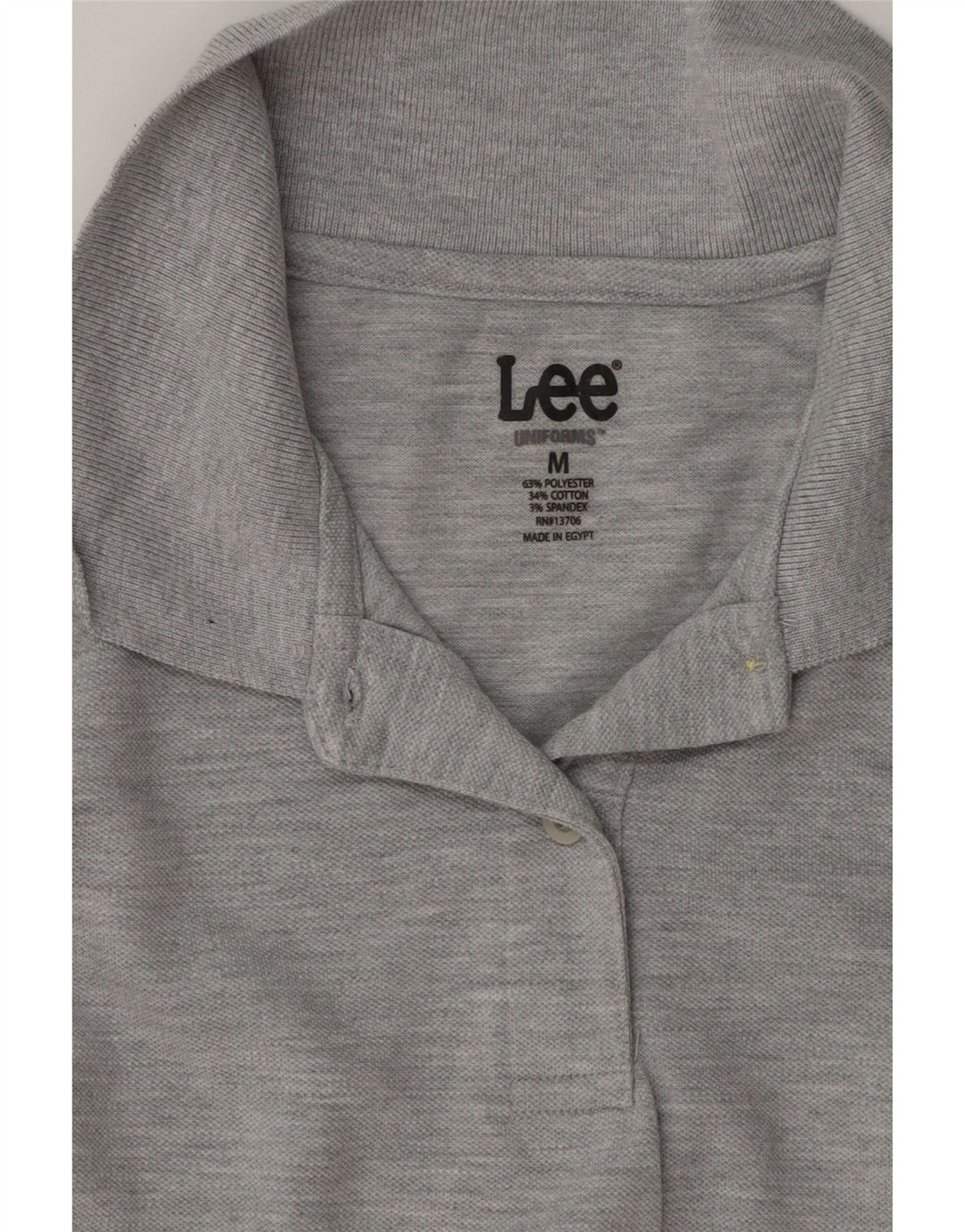 Lee Polo Femme UK 12 Coton Chiné Gris Moyen