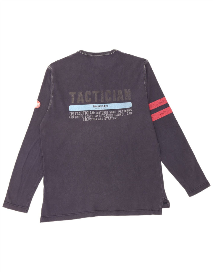 Murphy & Nye Haut graphique à manches longues pour hommes, grand color block bleu marine