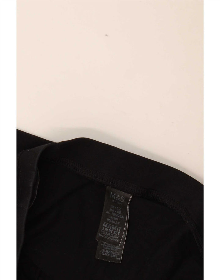 Marks & Spencer Leggings Femme UK 12 Coton Noir Moyen