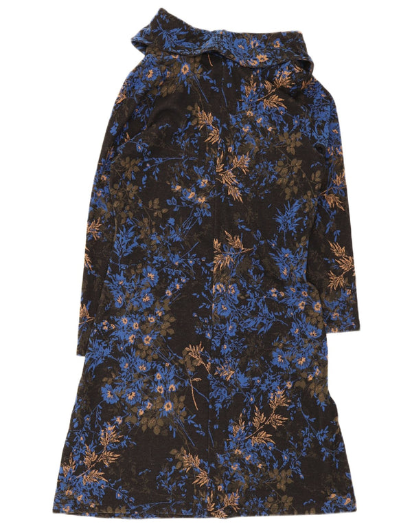Joe Browns Robe pull à manches longues pour femme UK 42 en coton floral noir moyen