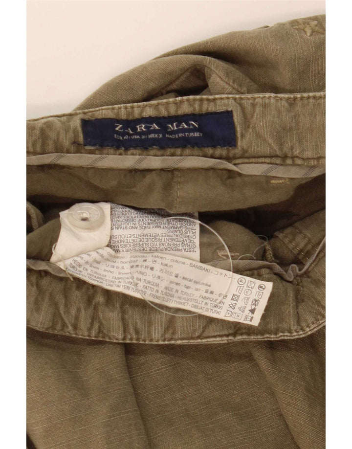Zara Short Chino Homme EU 40 Medium W31 Kaki Coton