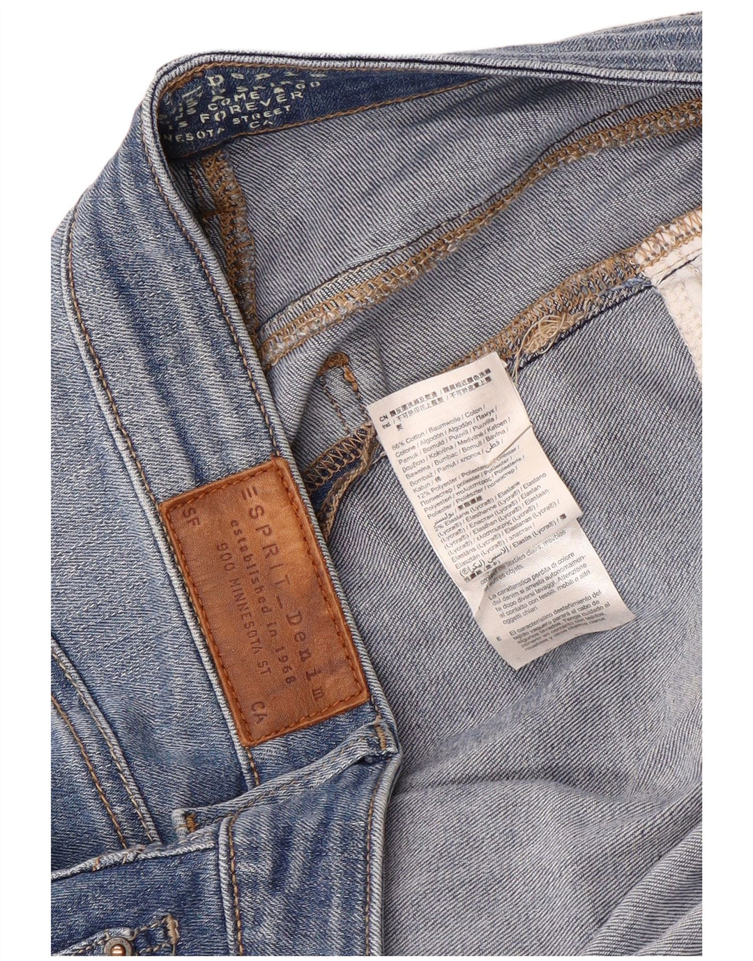 Esprit Jupe en Jean Femme W34 Large Bleu Coton