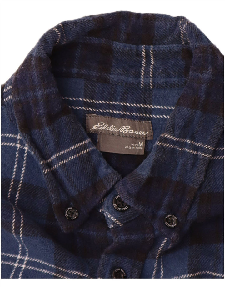 Eddie Bauer Chemise en flanelle pour homme en coton à carreaux bleu marine moyen