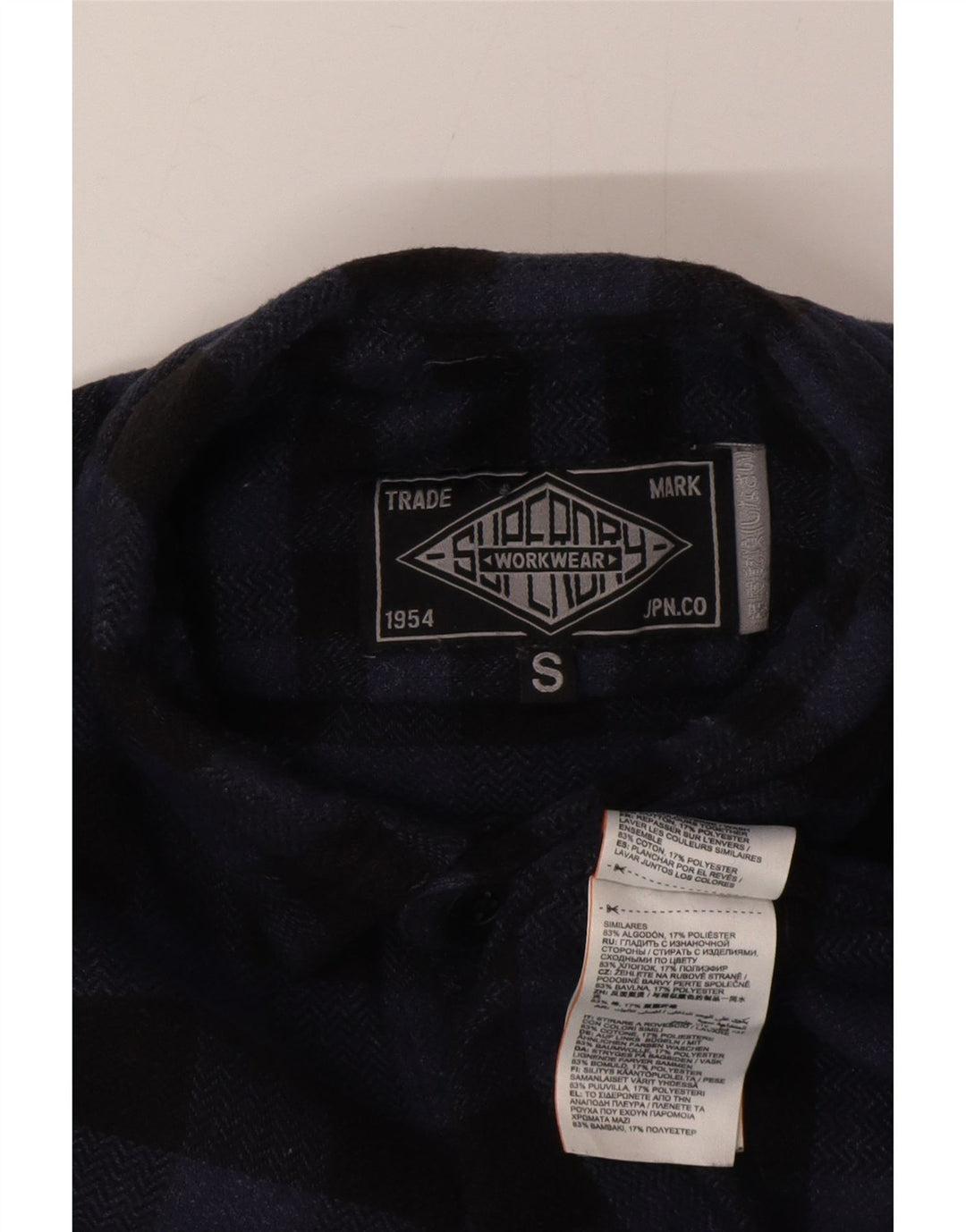 Superdry Chemise en flanelle à petits carreaux bleu marine en coton