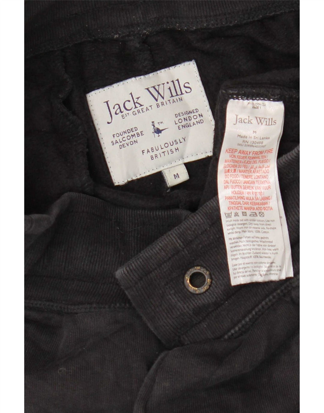 Jack Wills Pantalon de survêtement graphique pour homme en coton noir moyen