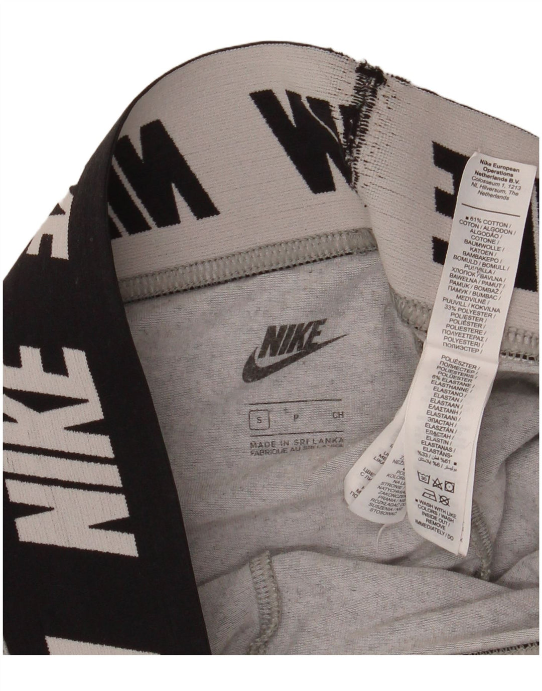 Leggings graphiques Nike pour femmes UK 10 petit coton gris