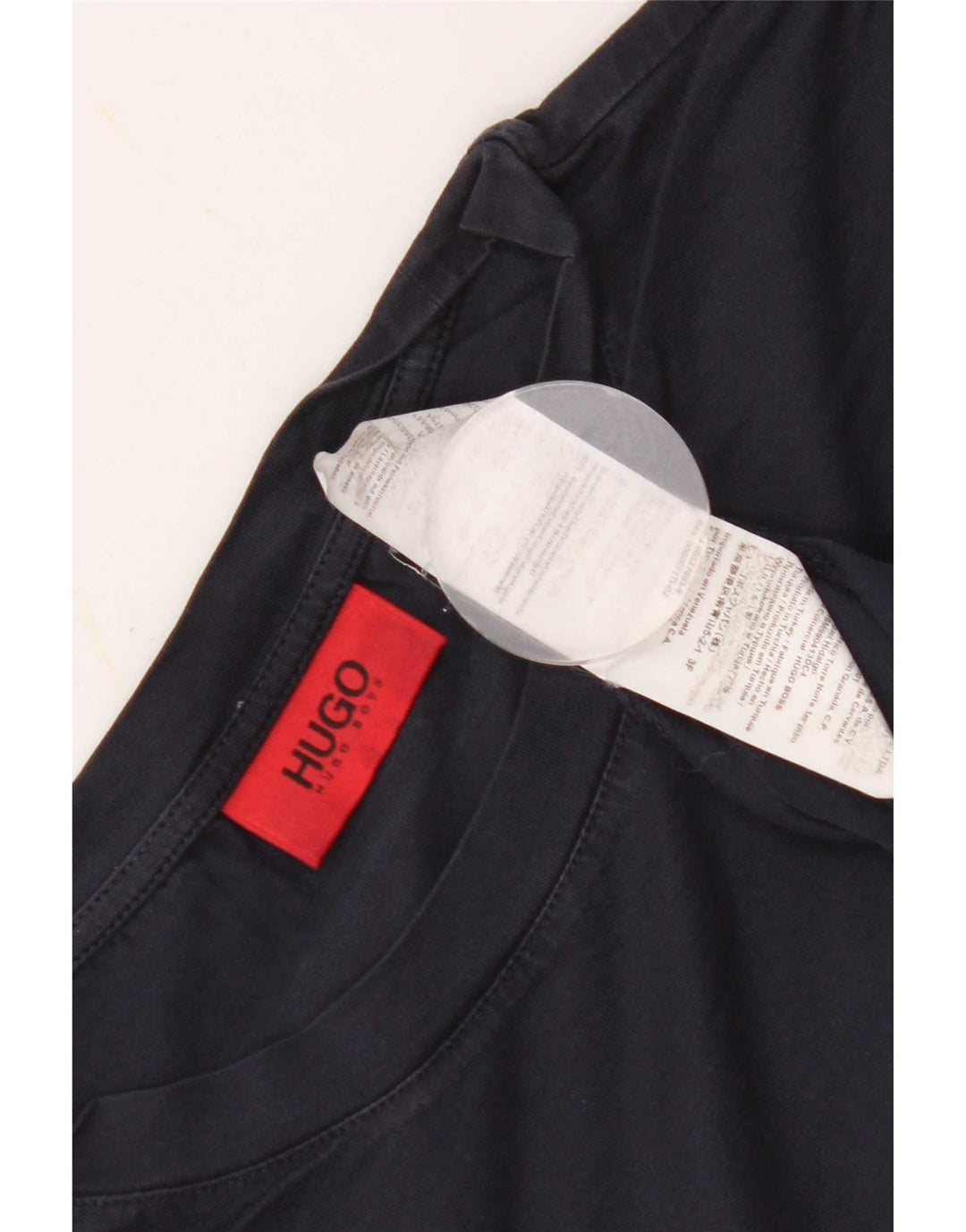 Hugo Boss Homme T-Shirt Top Bleu Marine Moyen Coton