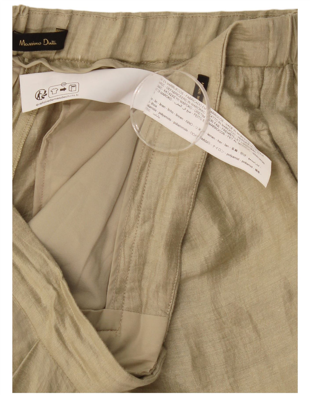 Massimo Dutti Pantalon Chino Droit Femme EU 40 Moyen W30 L28 Beige
