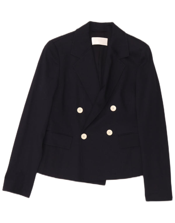 Hugo Boss Veste blazer à double boutonnage pour femme UK 6 XS Bleu marine Coton