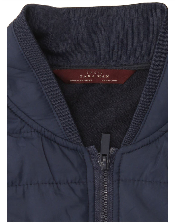 ZARA Gilet rembourré pour homme UK 38 Bleu marine moyen