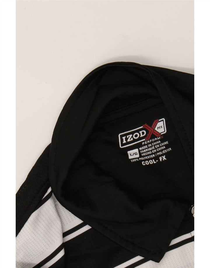 IZOD Polo Rugby Homme Large Noir Rayé Polyester