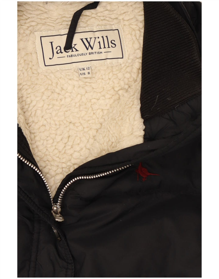 Jack Wills Veste Sherpa Femme UK 12 Medium Noir Nylon