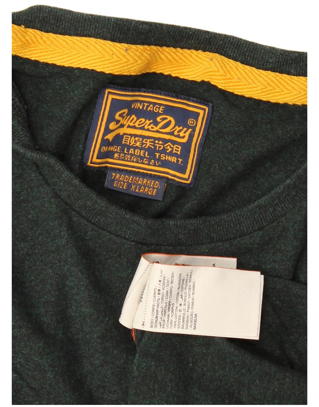 Superdry T-Shirt Homme Top XL Vert Coton