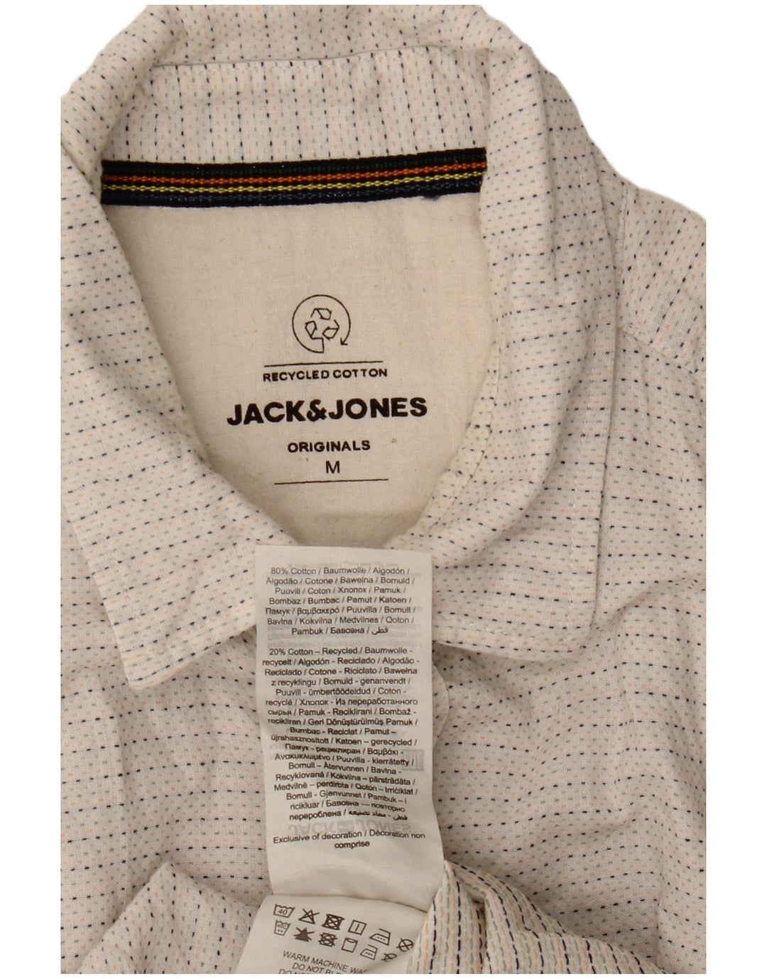 Jack & Jones Chemise à Manches Courtes Homme Blanc Cassé Coton à Pois