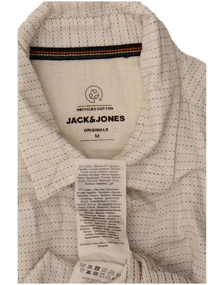 Jack & Jones Chemise à Manches Courtes Homme Blanc Cassé Coton à Pois