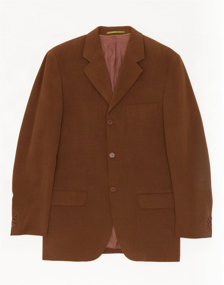 Massimo Dutti Veste Blazer 3 Boutons Homme EU 46 Petit Marron Coton