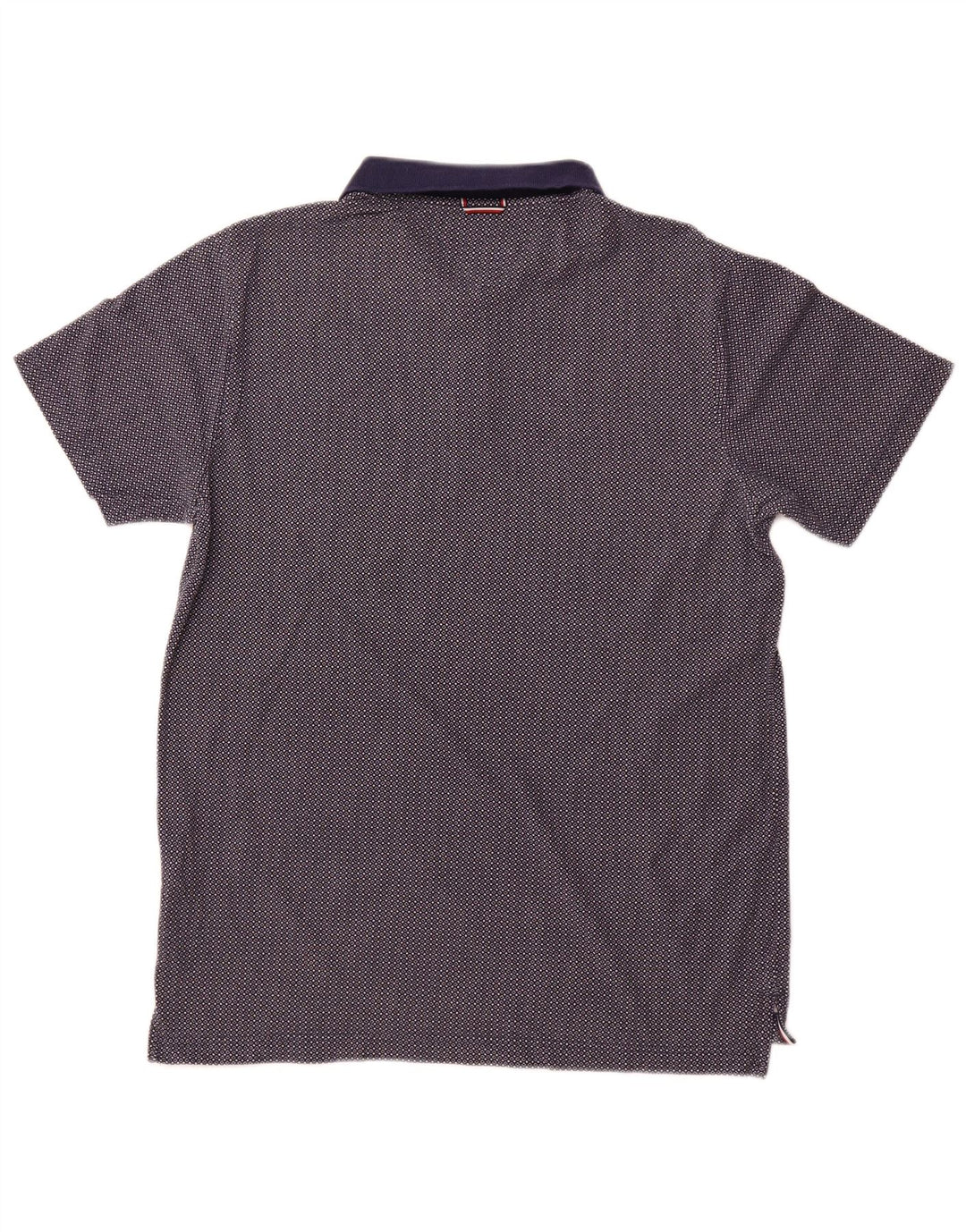 TOMMY HILFIGER Polo Homme XL Bleu Marine Tacheté Coton