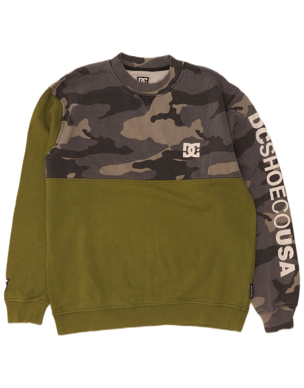 DC Mens Graphic Sweatshirt Jumper Grand Vert Camouflage Coton