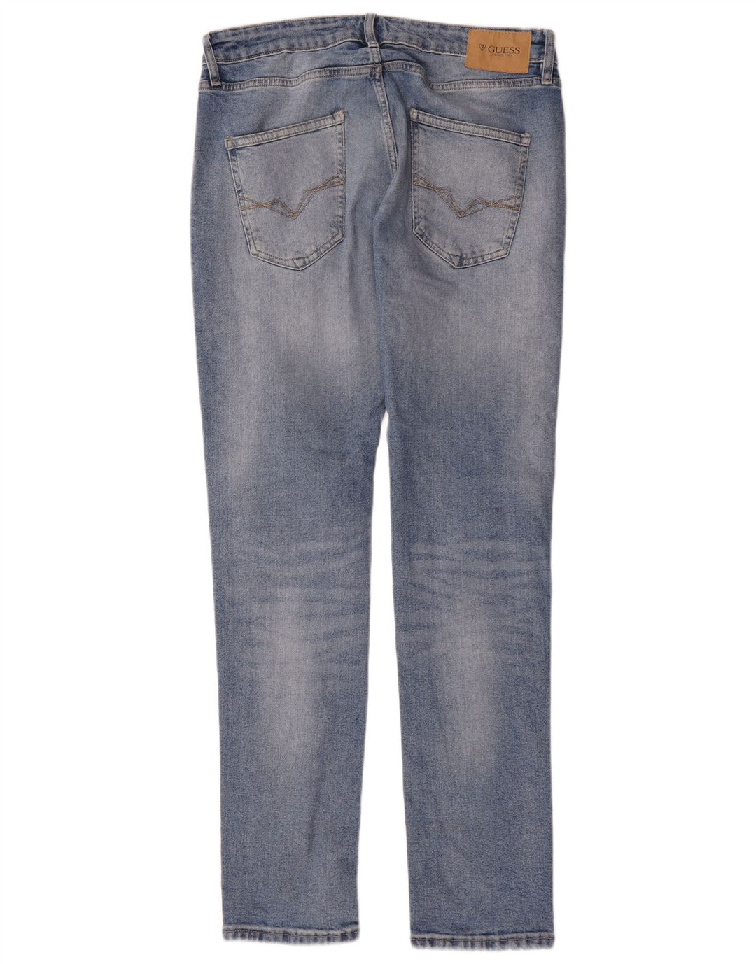 Guess Jean Slim Fuselé Femme W32 L34 Bleu Polyester