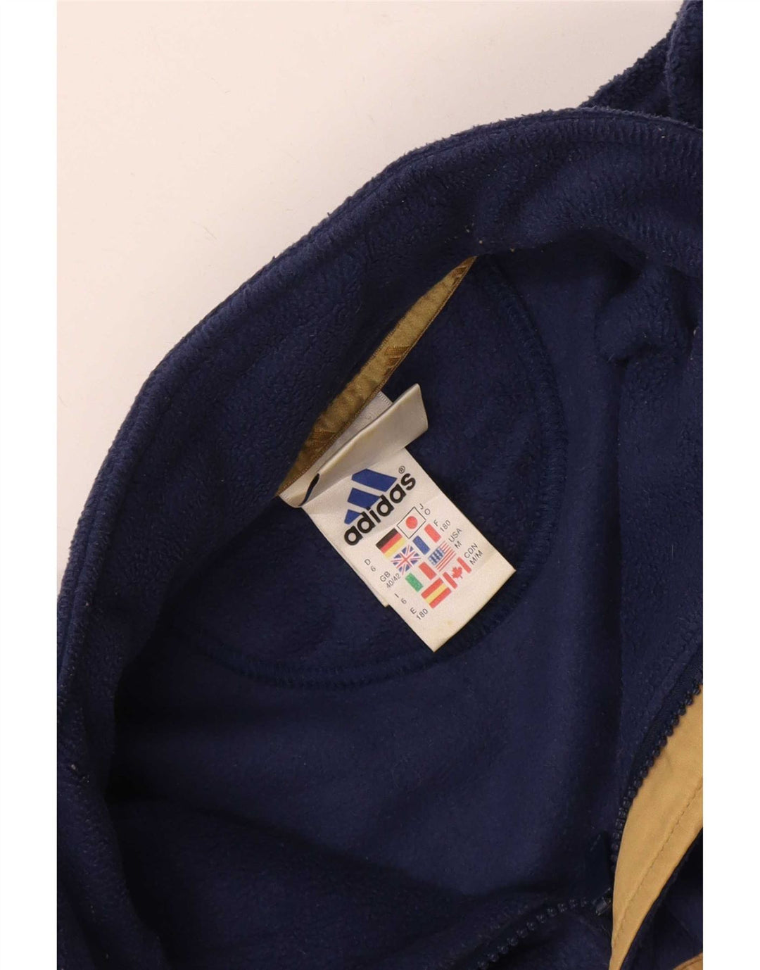 Adidas Pull polaire à col zippé pour homme UK 40/42 Bleu marine moyen Polyester