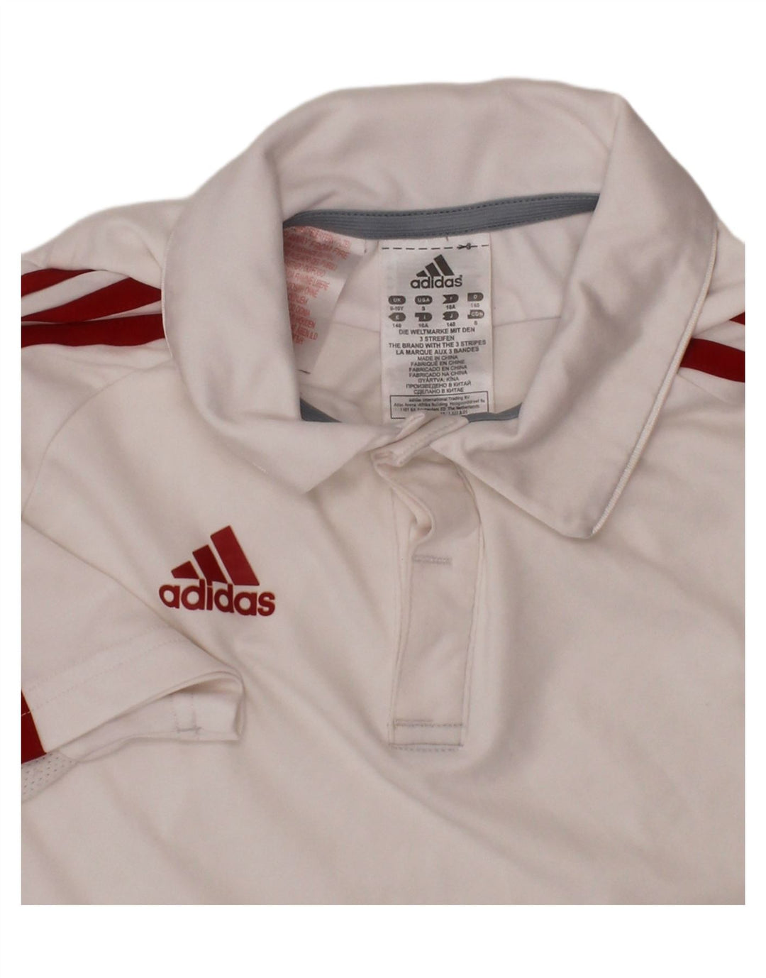 ADIDAS Polo Climacool Garçon 9-10 ans Blanc Polyester