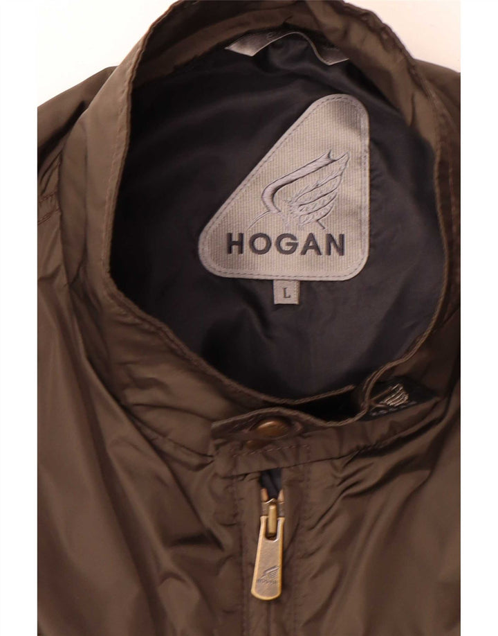 Hogan Mens Bomber Jacket UK 40 Large Grey Colourblock