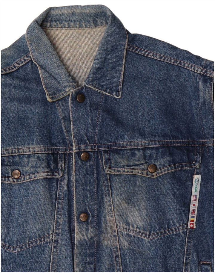 veste en denim homme vintage UK 40 Grand coton bleu