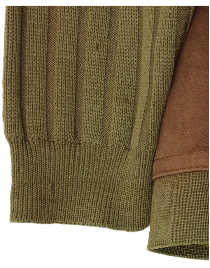 Renna Veste en daim tricoté pour homme UK 38 Kaki moyen