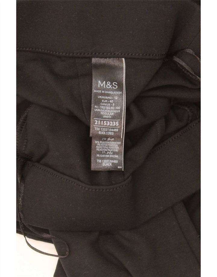 Marks & Spencer Pantalon décontracté bootcut pour femme UK 12 Medium W30 L29 Noir