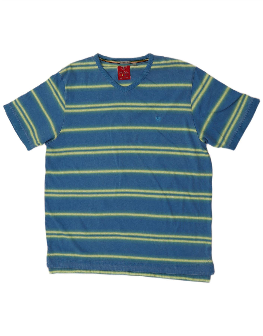 Fat Face T-Shirt Homme Haut Large Bleu Rayé Coton