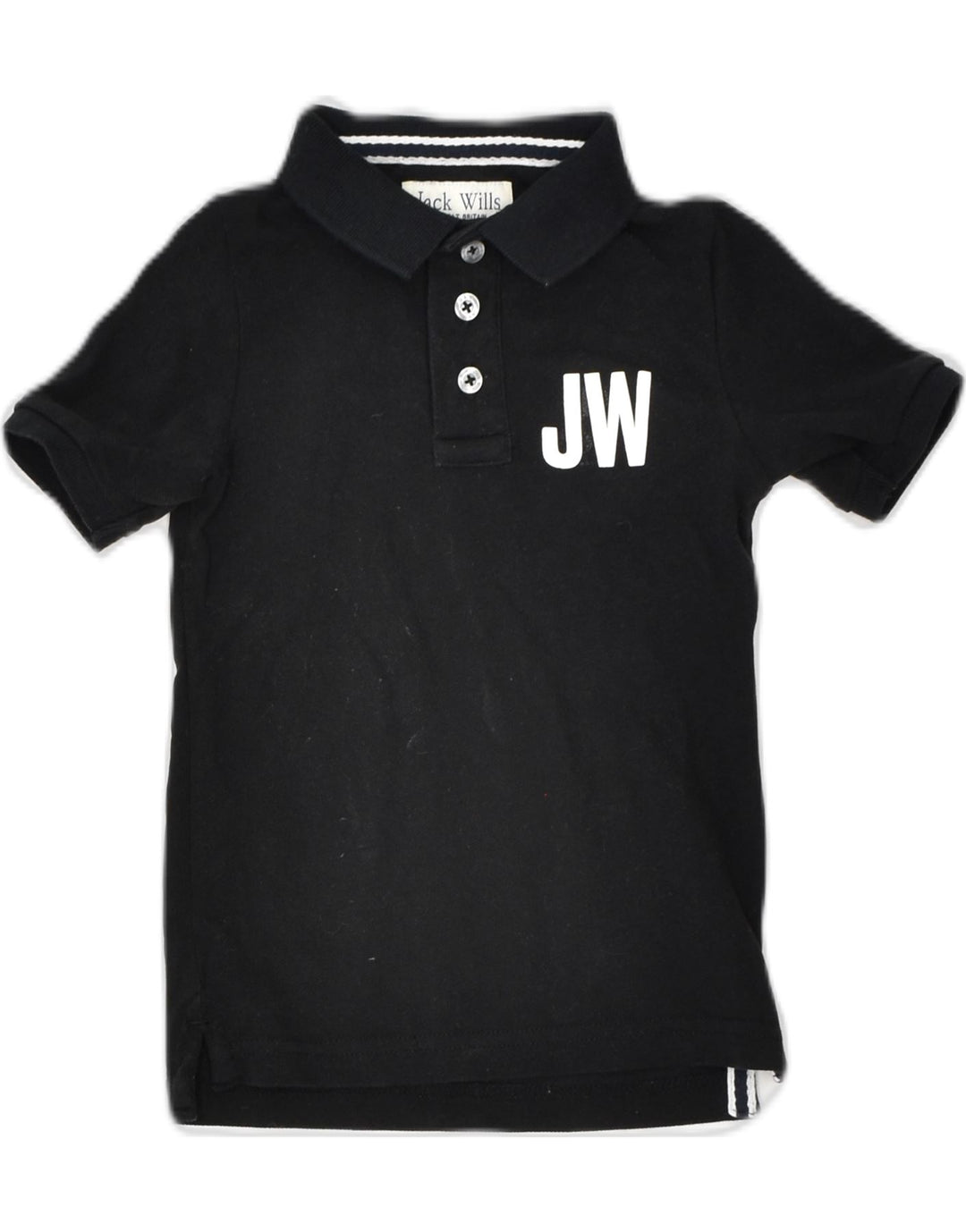 JACK WILLS Baby Boys Polo Shirt 9-12 Months Black Cotton | Vintage | Thrift | Second-Hand | Used Clothing | Messina Hembry 
