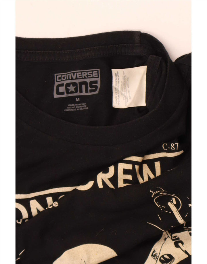 Converse T-Shirt Regular Graphic Homme Noir Moyen Coton Music
