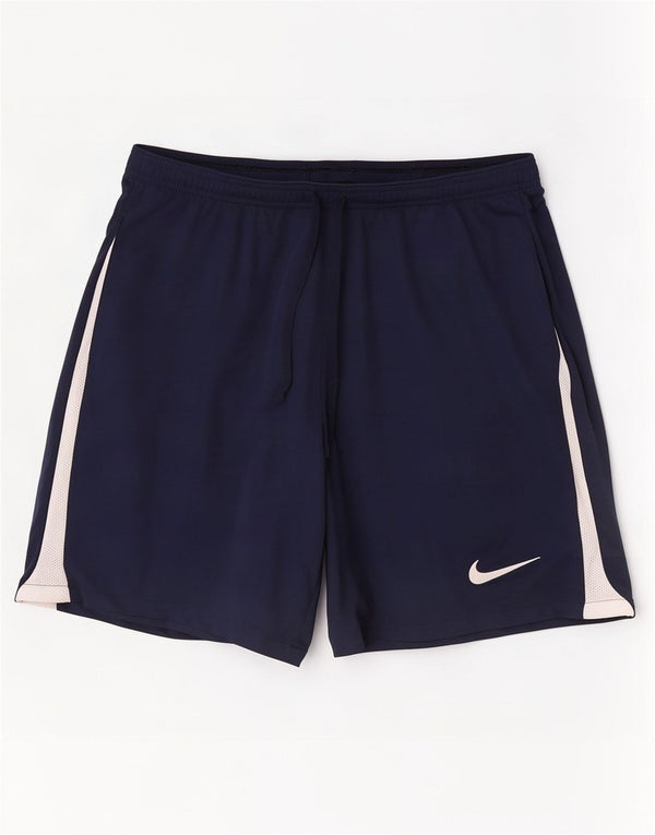 Nike Short de sport coupe slim pour homme en polyester color block Bleu marine Taille L
