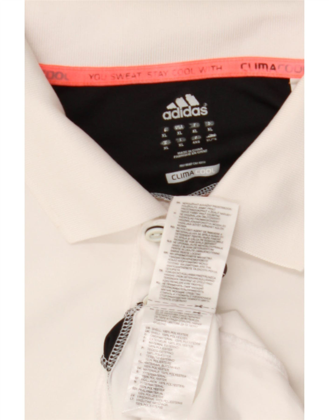 ADIDAS Polo Climacool XL Homme Blanc Colorblock Polyester