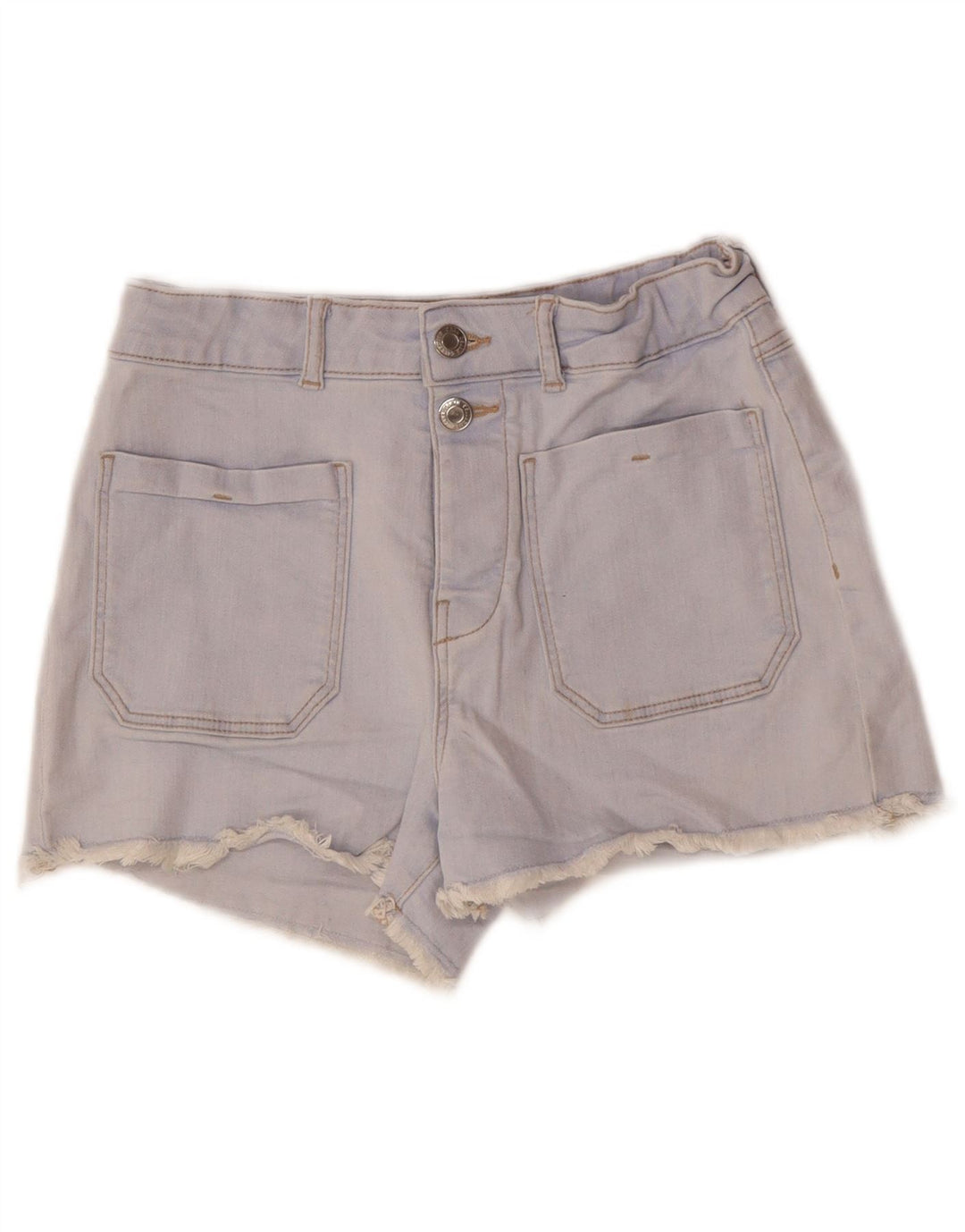 ZARA Short en jean taille haute pour fille 13-14 ans W26 Bleu