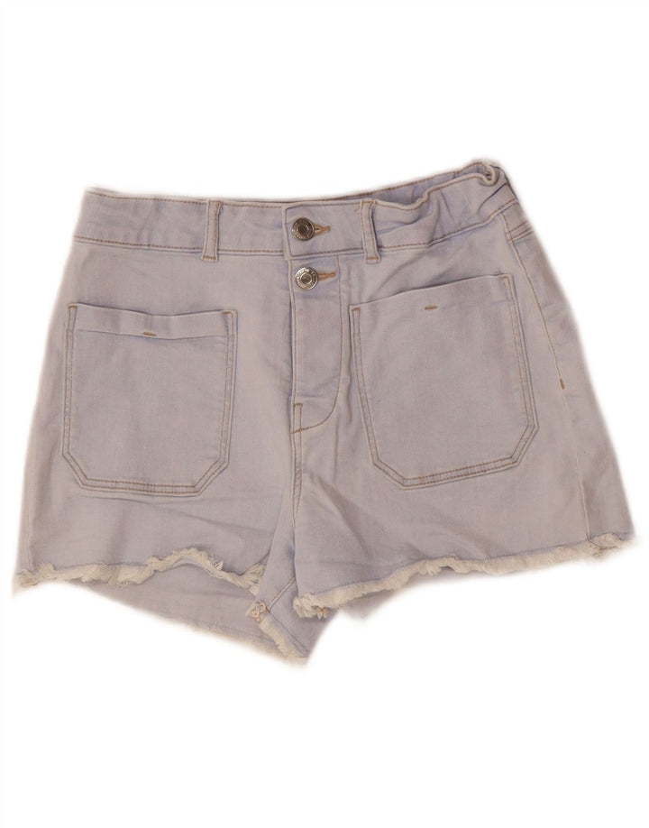 ZARA Short en jean taille haute pour fille 13-14 ans W26 Bleu