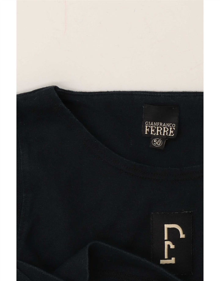Gianfranco Ferre Haut graphique à manches longues pour homme IT 50 Bleu marine moyen