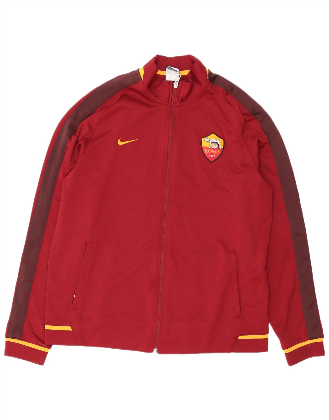 NIKE Hommes As Roma Survêtement Top Veste XL Rouge Colorblock Polyester