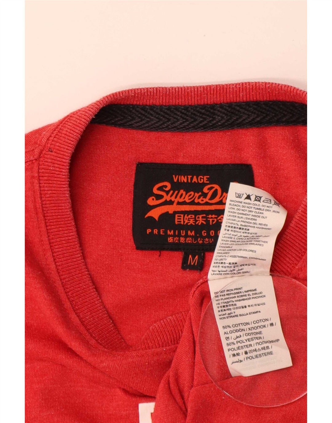 Superdry T-Shirt Graphique Homme Rouge Moyen Coton